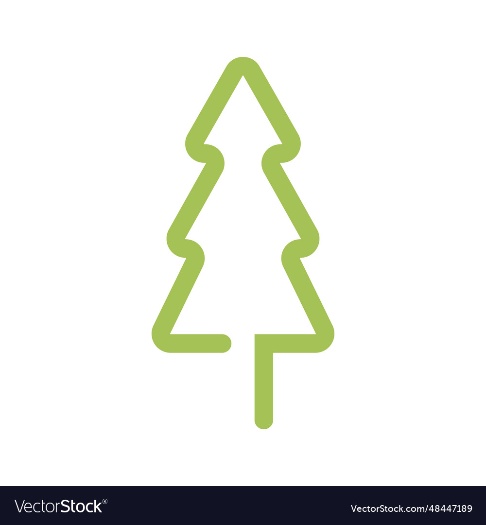 Pine tree icon line design template isolated Vector Image Pine tree icon line design template isolated