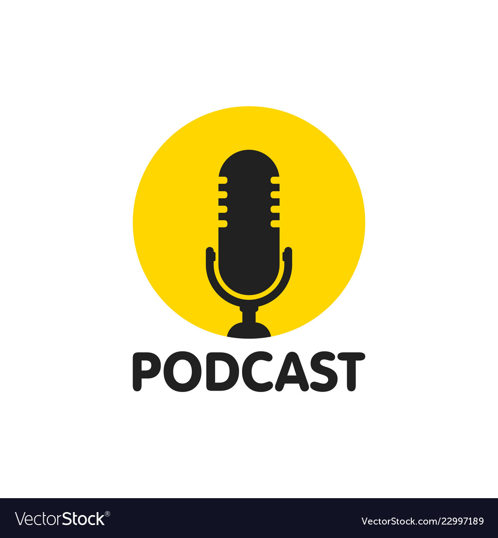 Podcast flat icon logo Royalty Free Vector Image