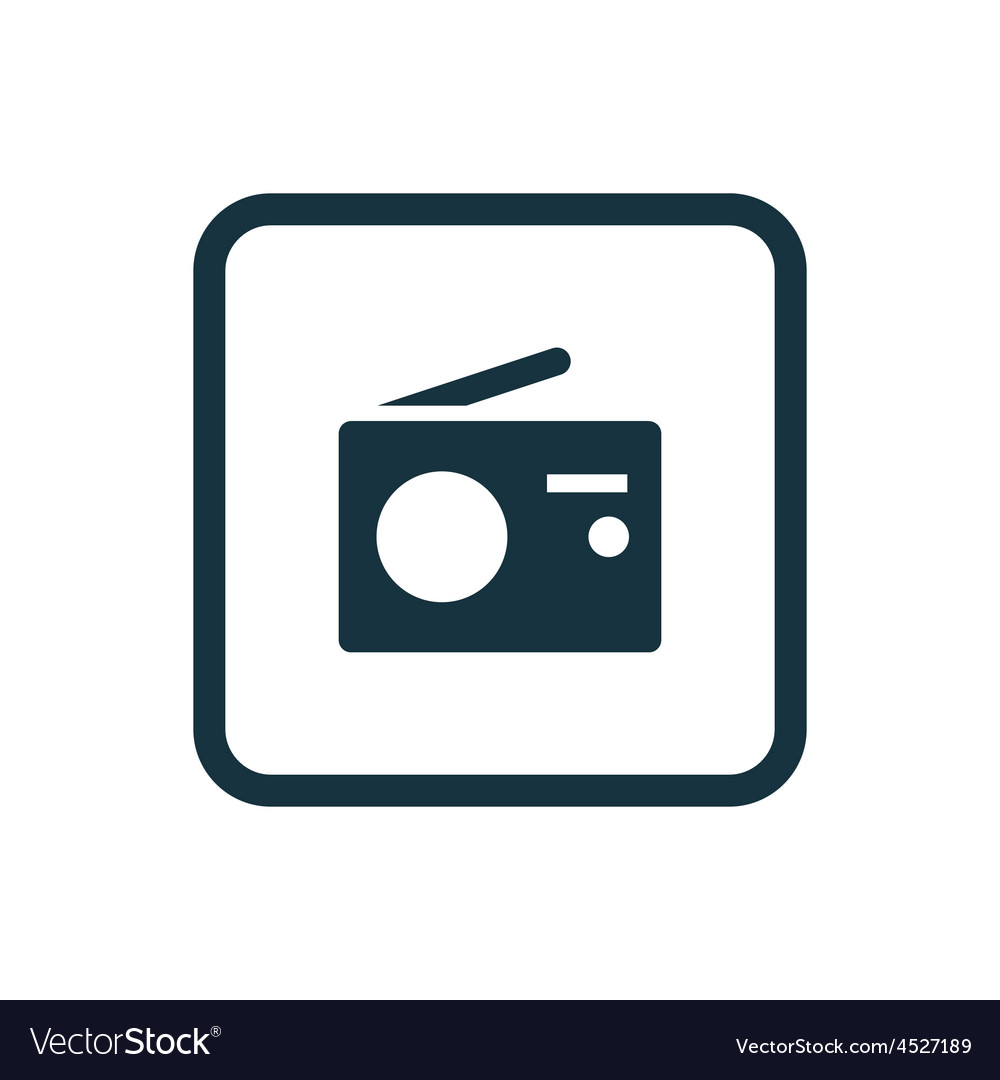 Radio icon rounded squares button