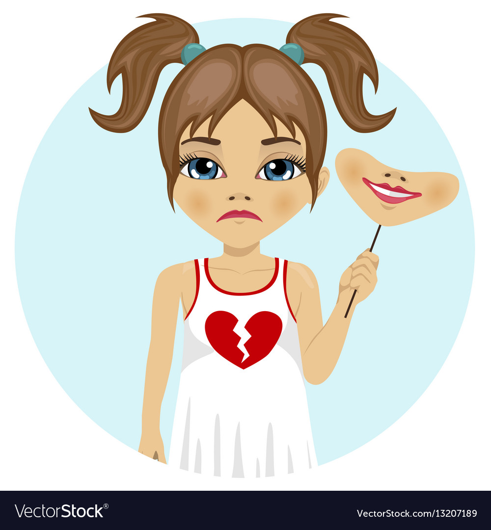 happy and sad girl clipart