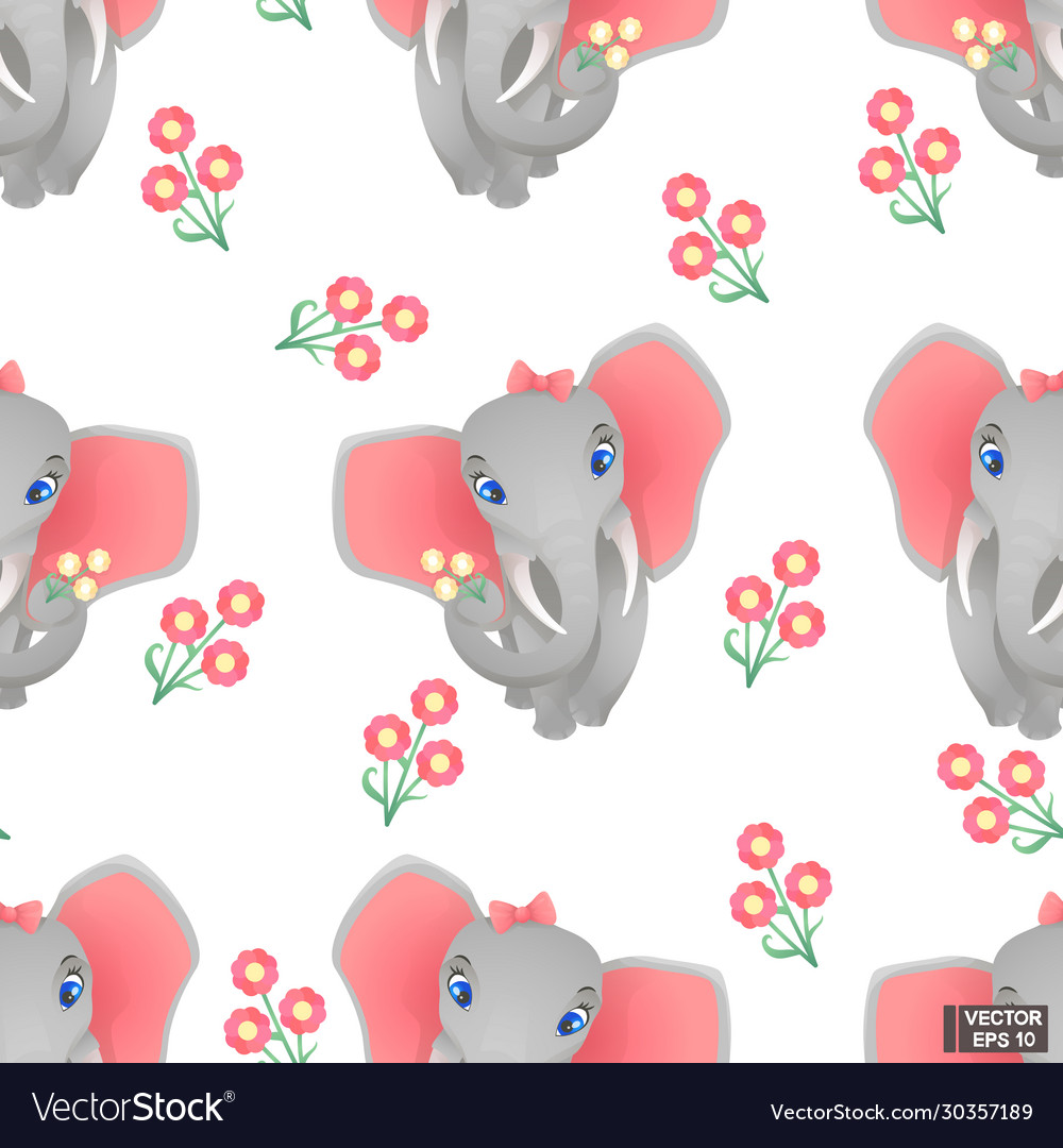 Seamless pattern with elephant