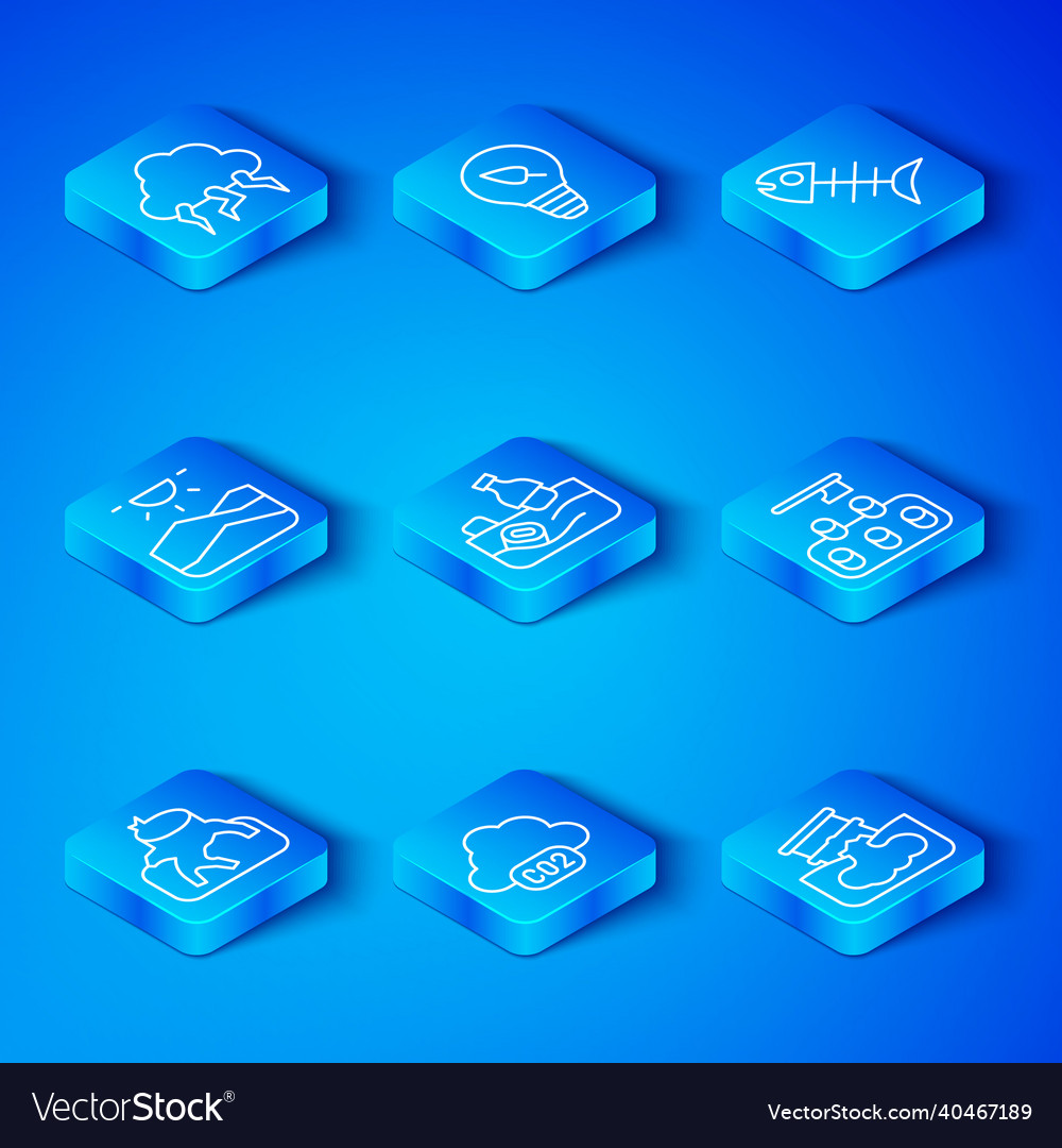 Set line deforestation problem pollution Vector Image Set line deforestation problem pollution