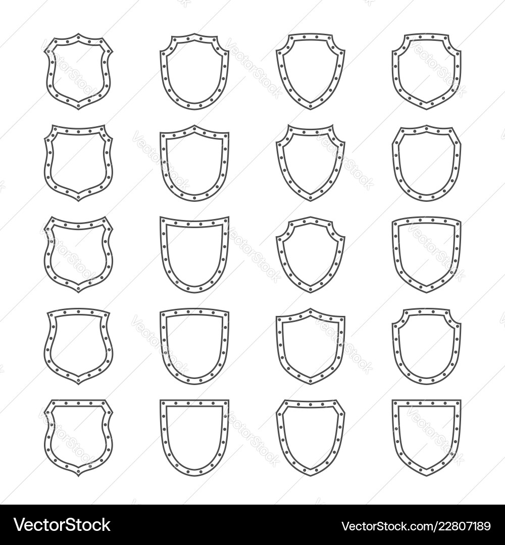 Shield icons set Royalty Free Vector Image - VectorStock