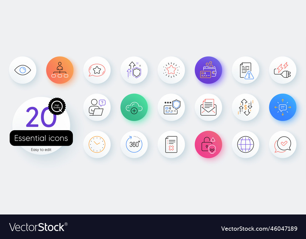 Simple set of cloud computing reject file vector image Simple set of cloud computing reject file