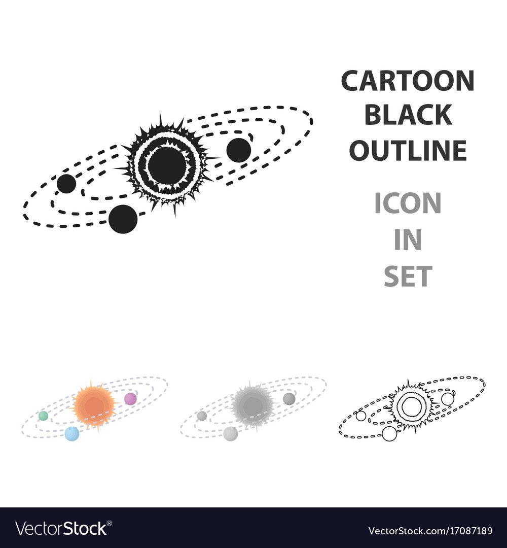 Solar System Icon In Cartoon Style Isolated On