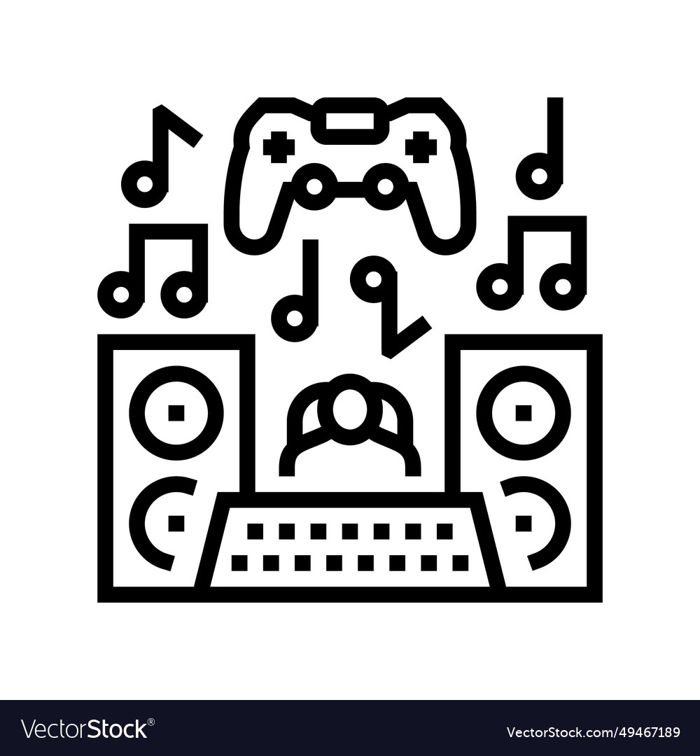 Sound design game development line icon