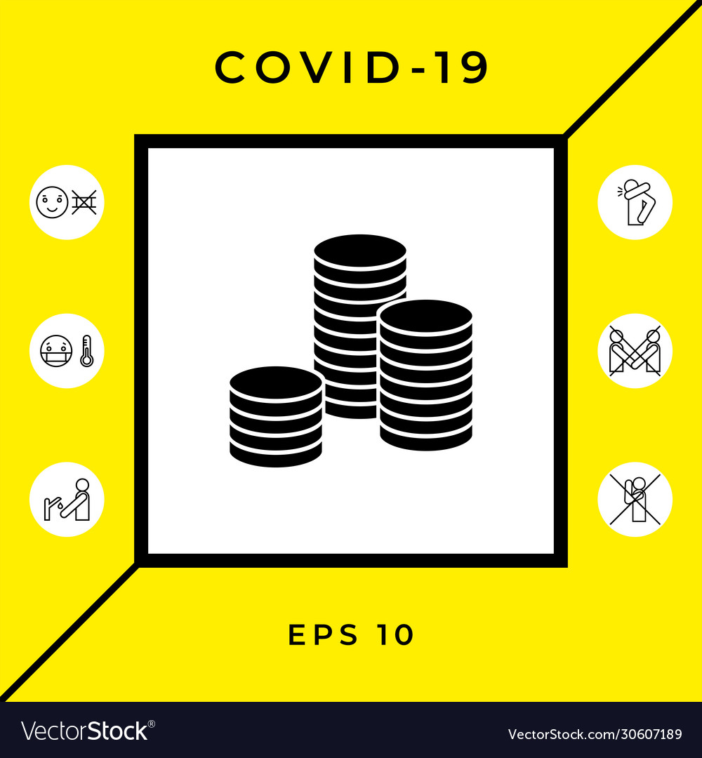 Stack coins icon graphic elements