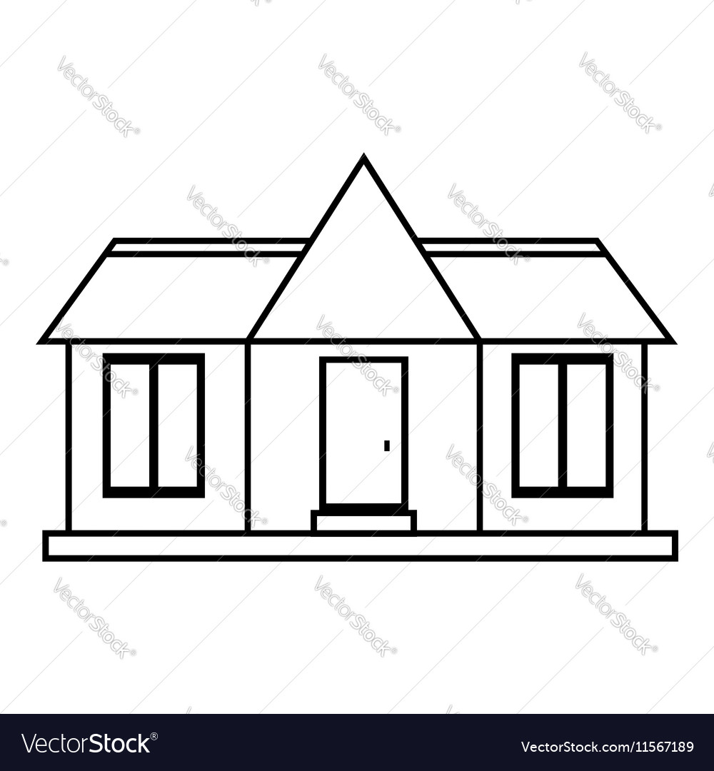 Suburb house icon outline style Royalty Free Vector Image