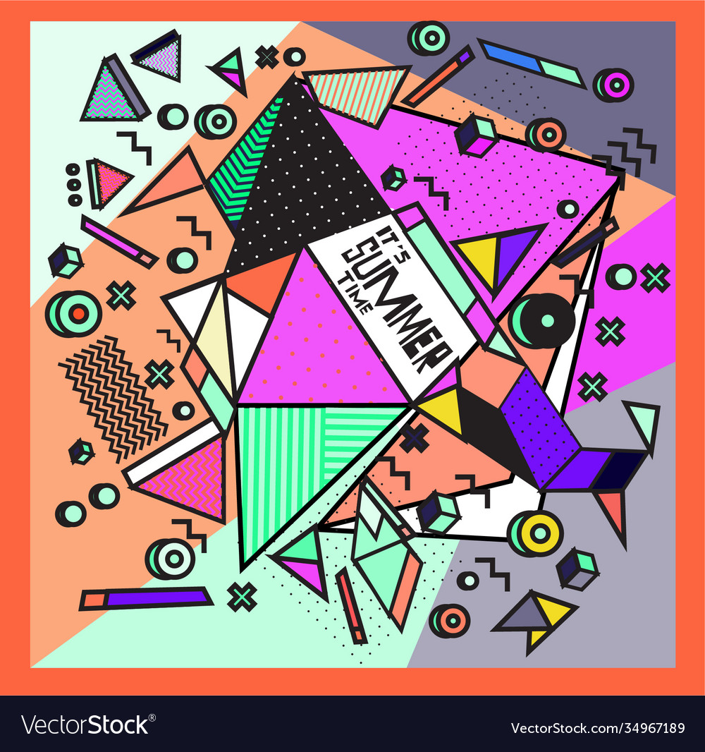 Triangle geometric forms for summer design event vector image Triangle geometric forms for summer design event