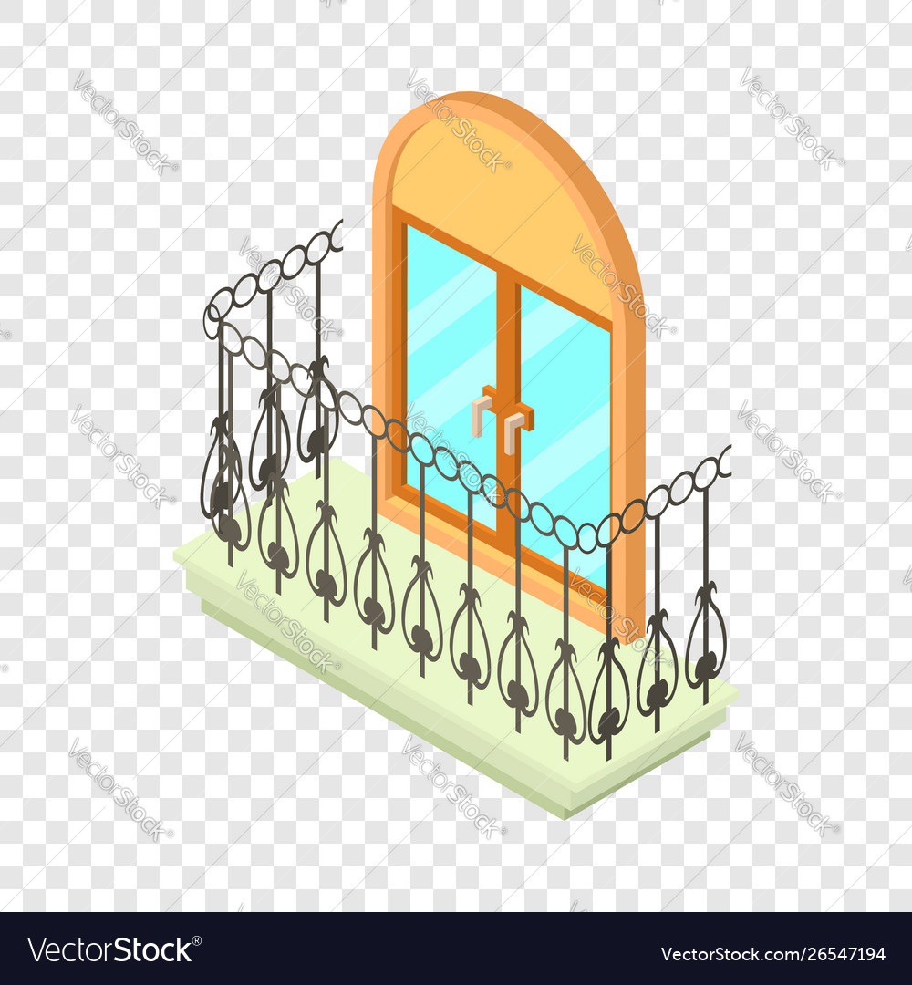 Beautiful balcony icon isometric 3d style