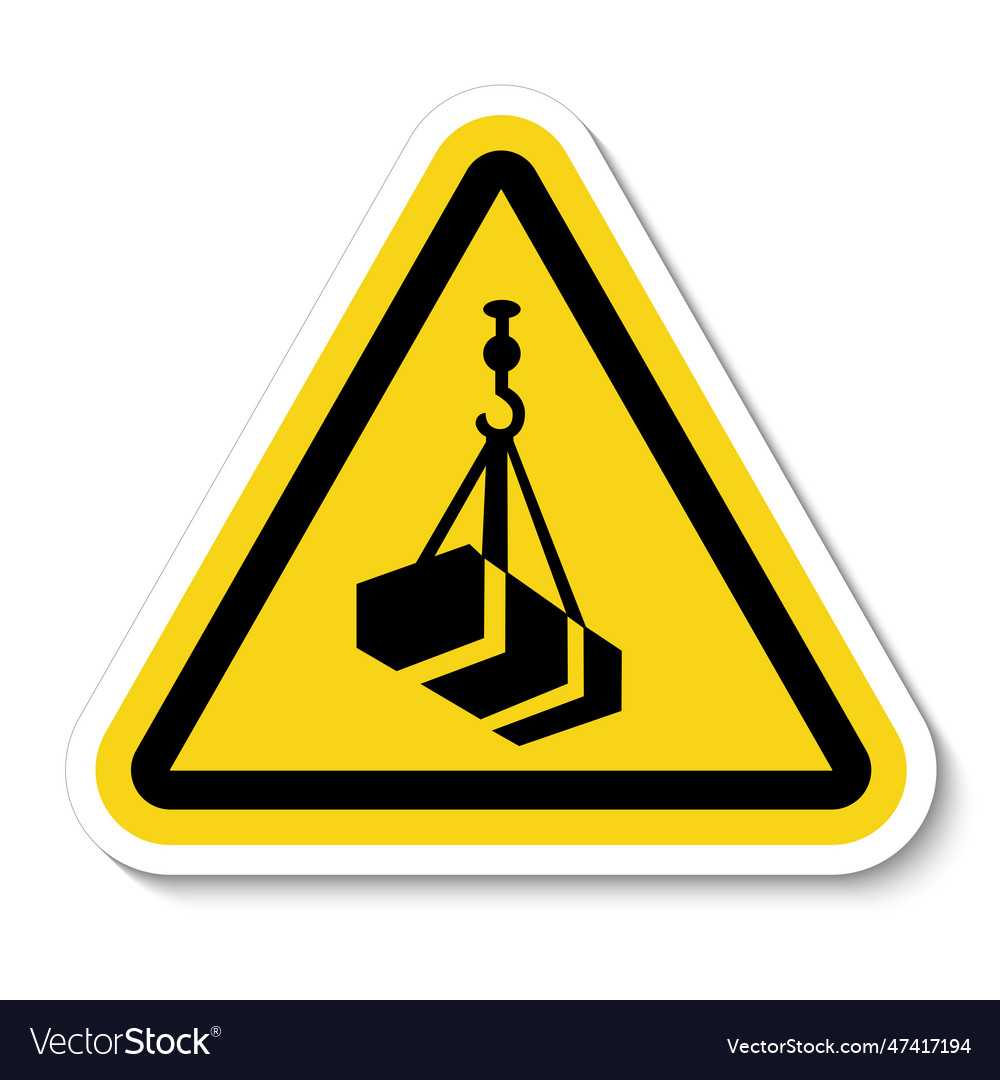 Beware overhead load symbol isolate on white