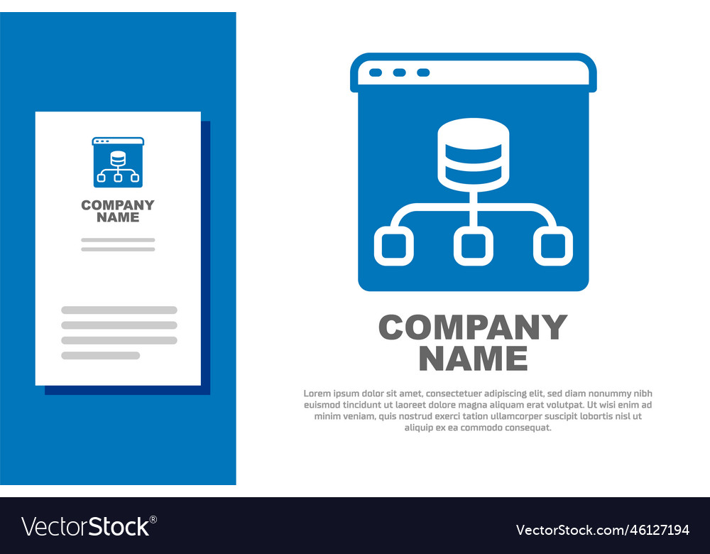 Blue server data web hosting icon isolated