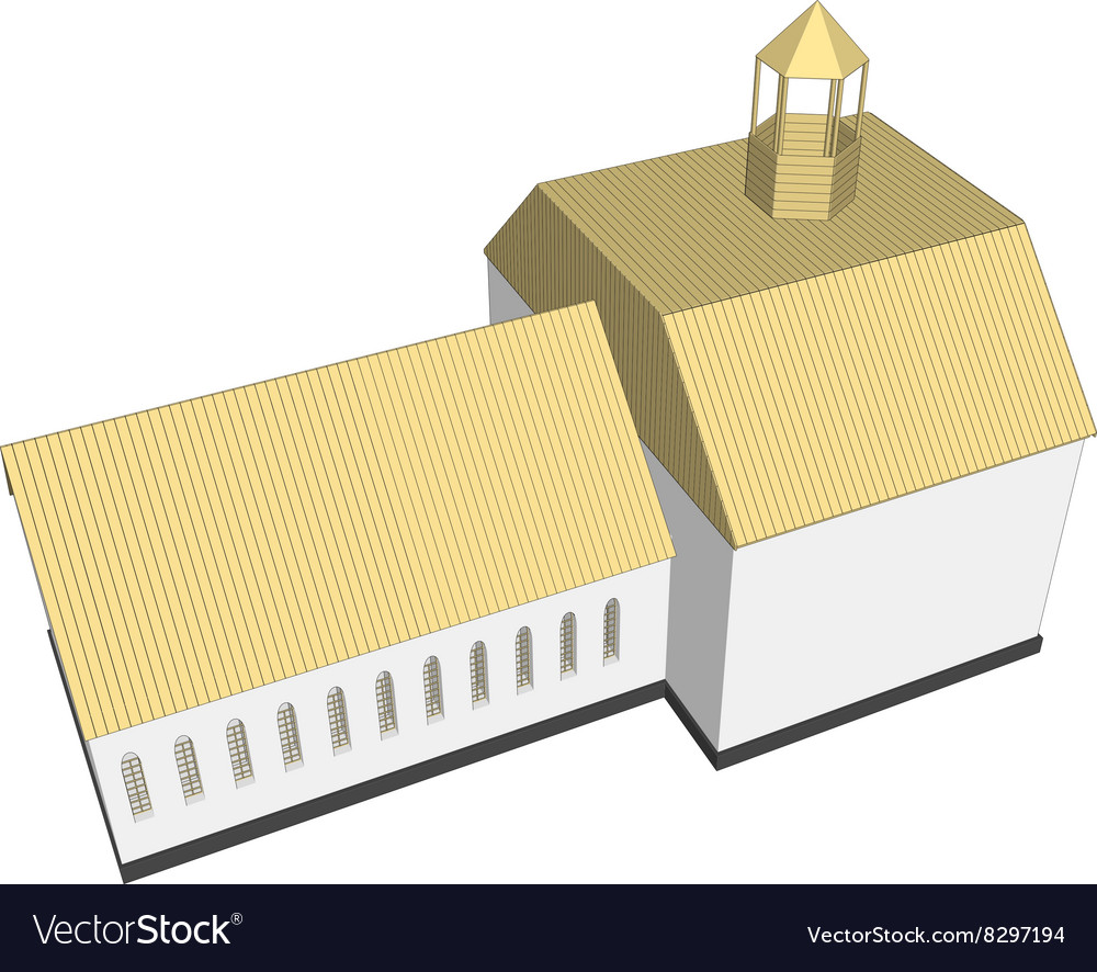 Building 3d church on white background