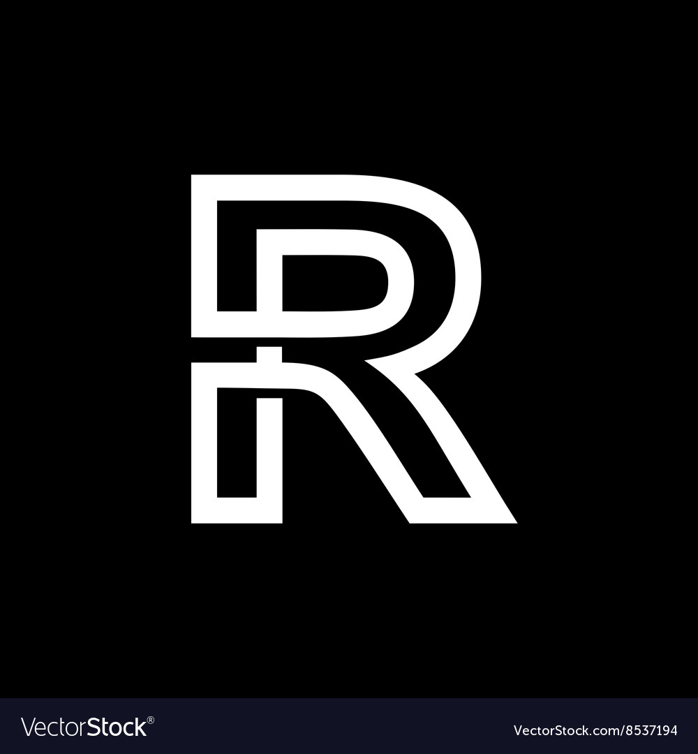 Capital letter r from white interwoven strips Vector Image