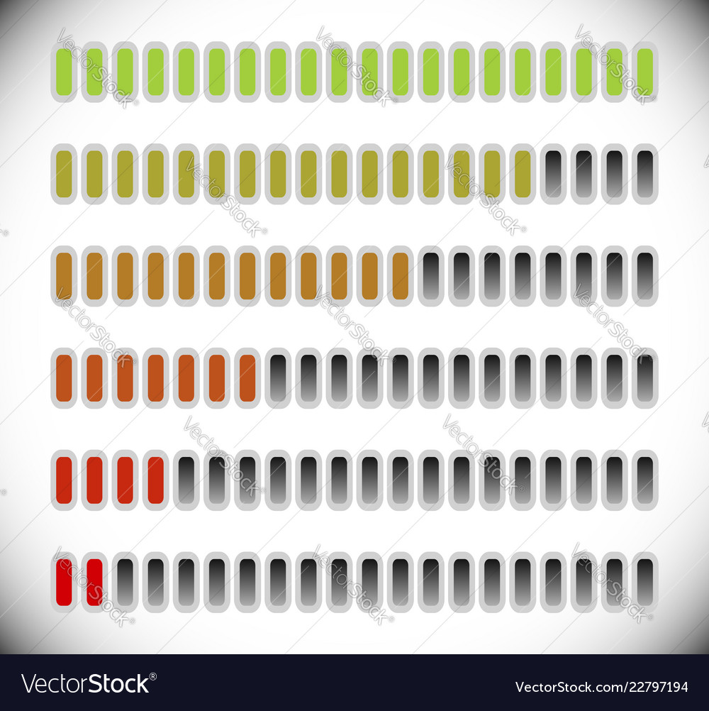 Color coded progress level indicator with units