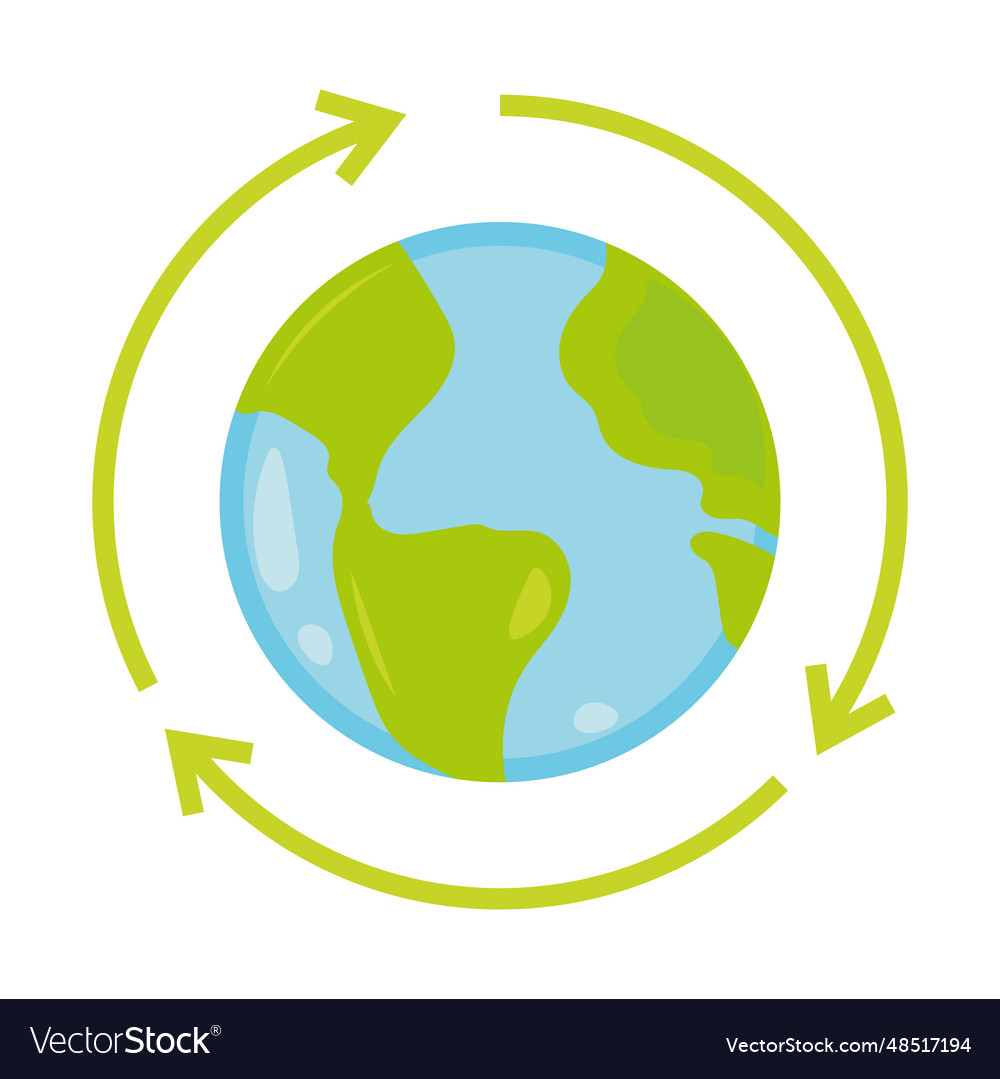 Eco earth planet icon Royalty Free Vector Image