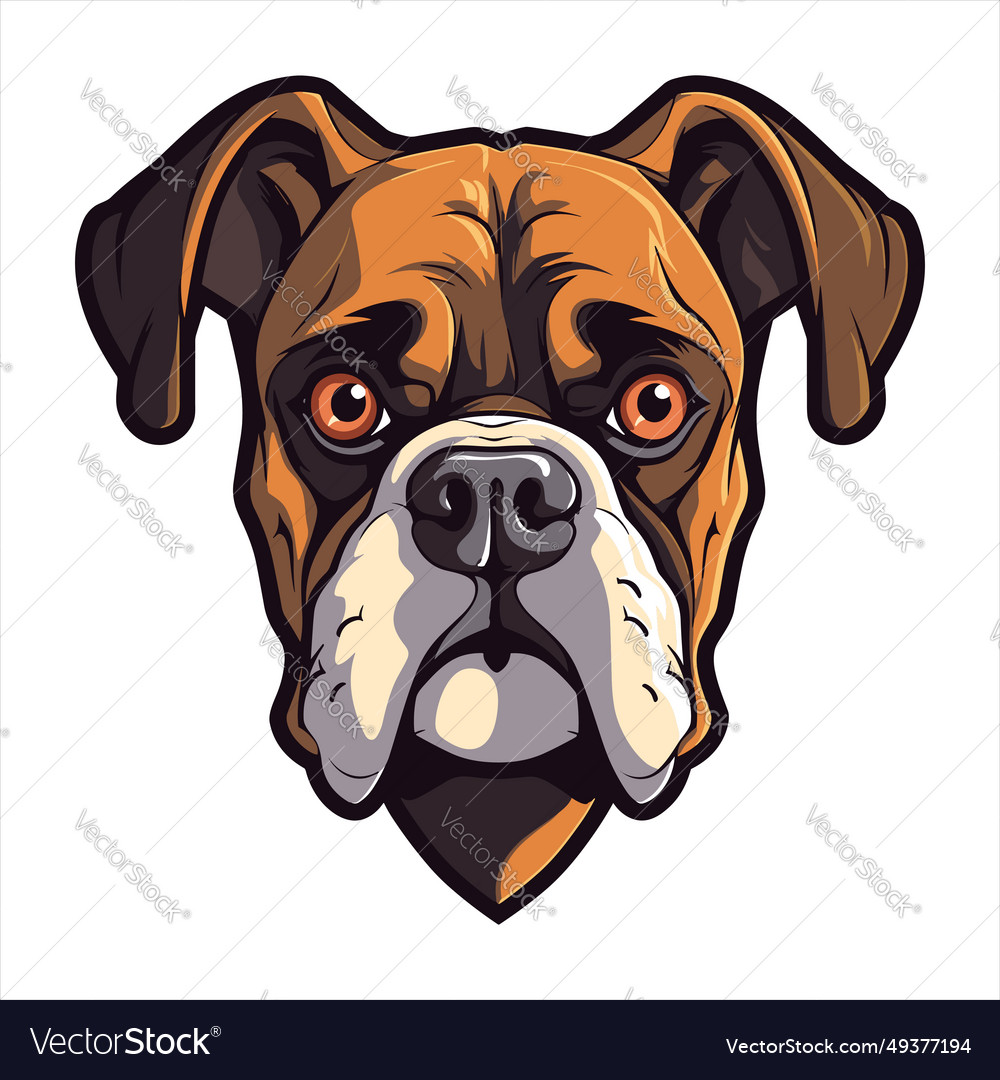 German boxer dog breed cute cartoon kawaii