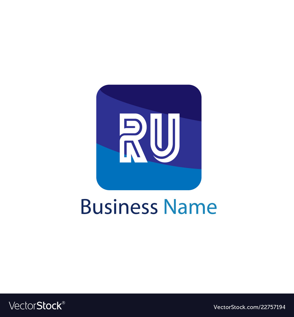 Initial letter ru logo template design