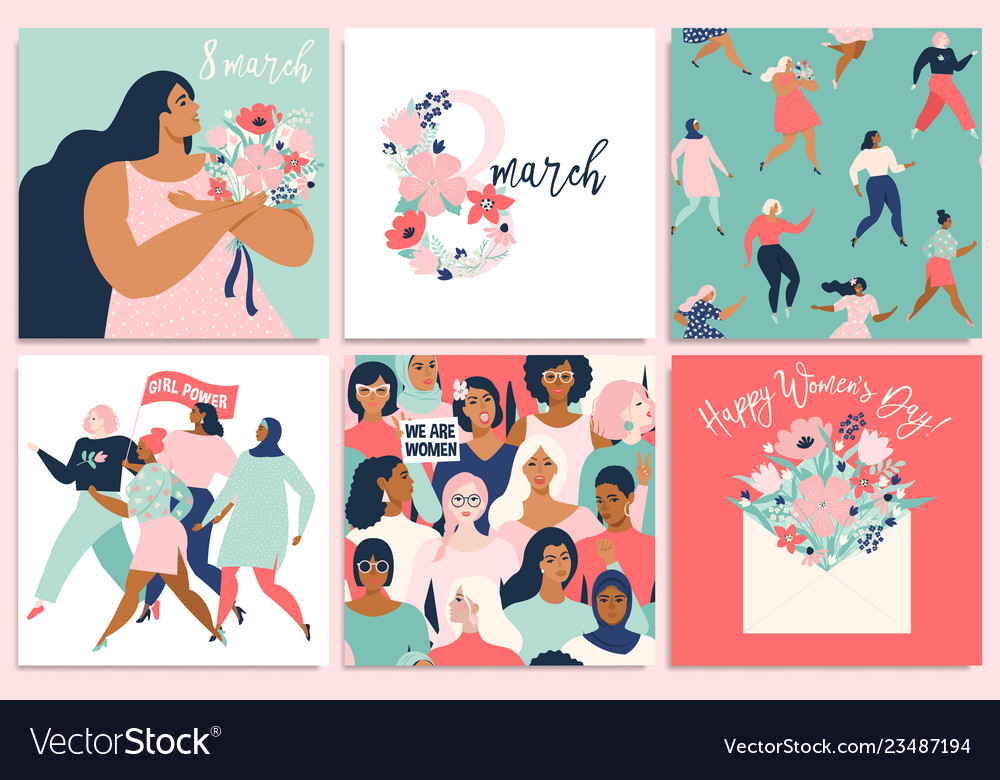 International women s day templates Royalty Free Vector