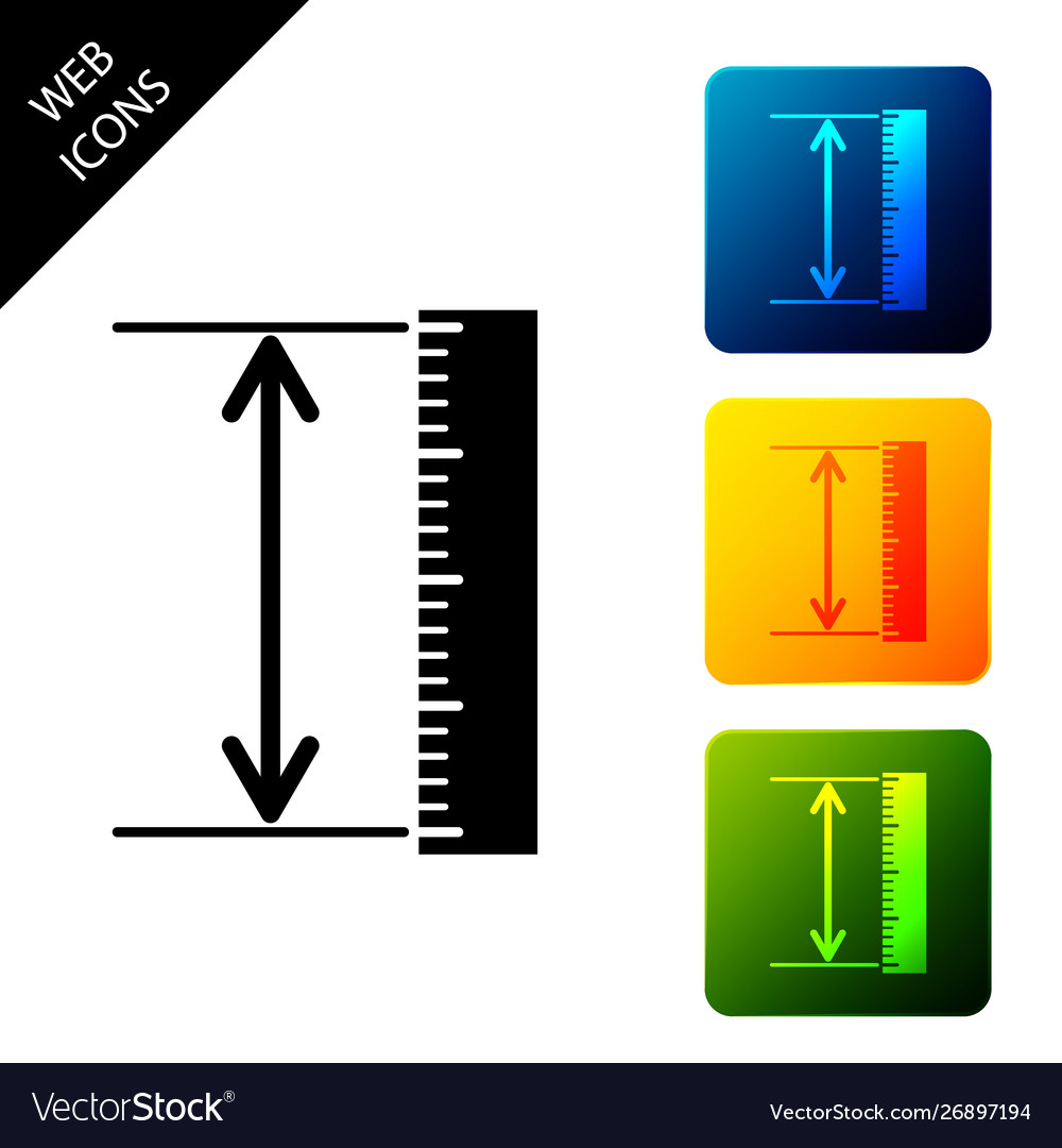 Measuring height and length icon isolated