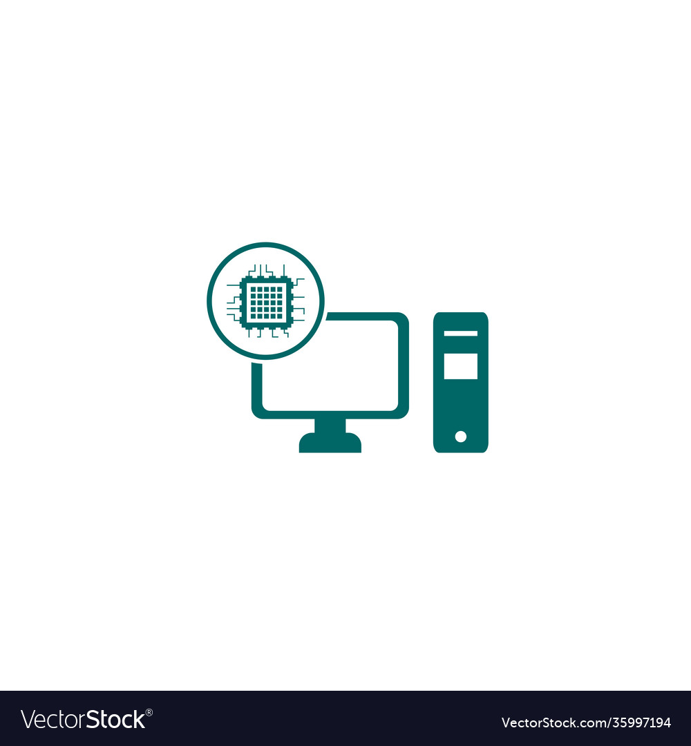 Mining computer icon simple