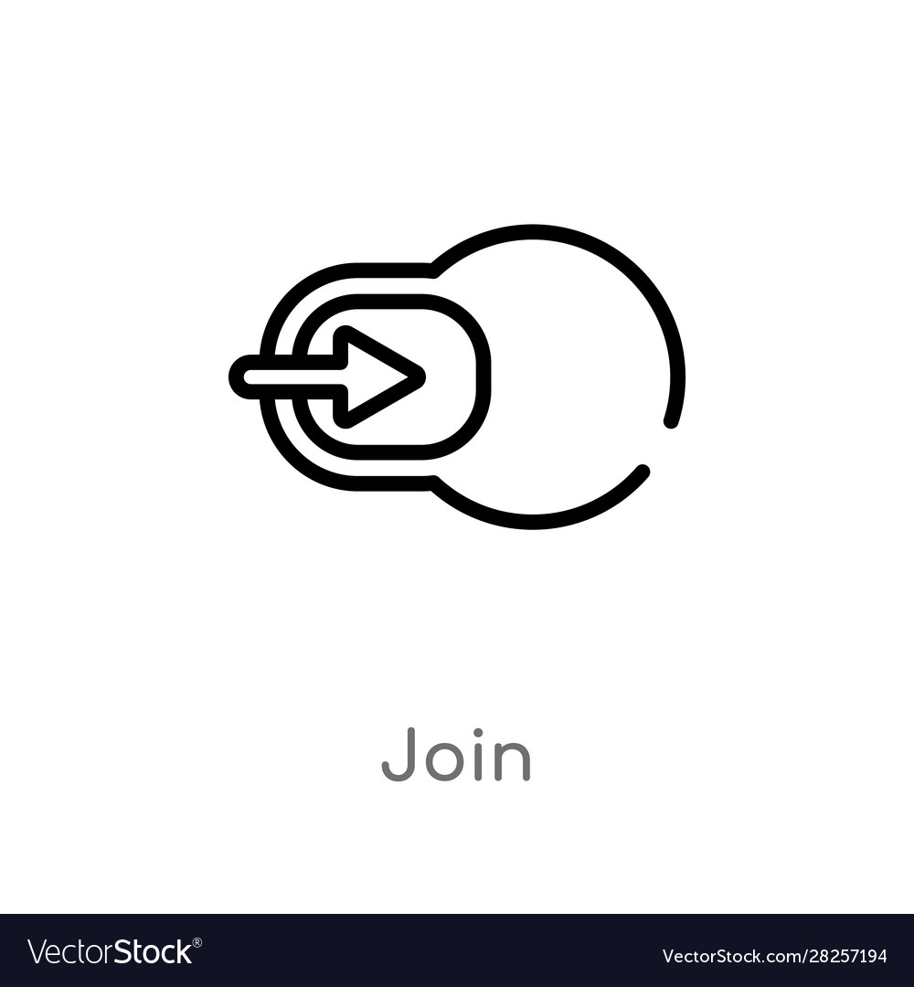 Outline join icon isolated black simple line