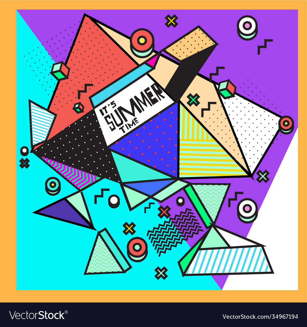 Triangle geometric forms for summer design event vector image Triangle geometric forms for summer design event