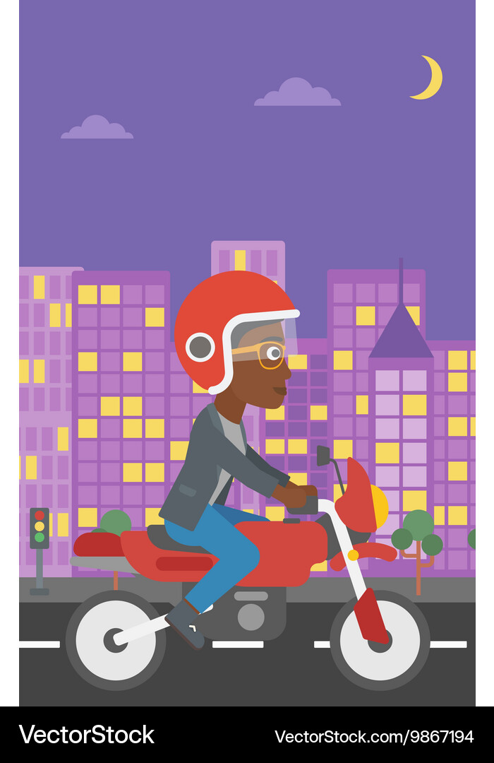 Woman riding motorcycle Royalty Free Vector Image