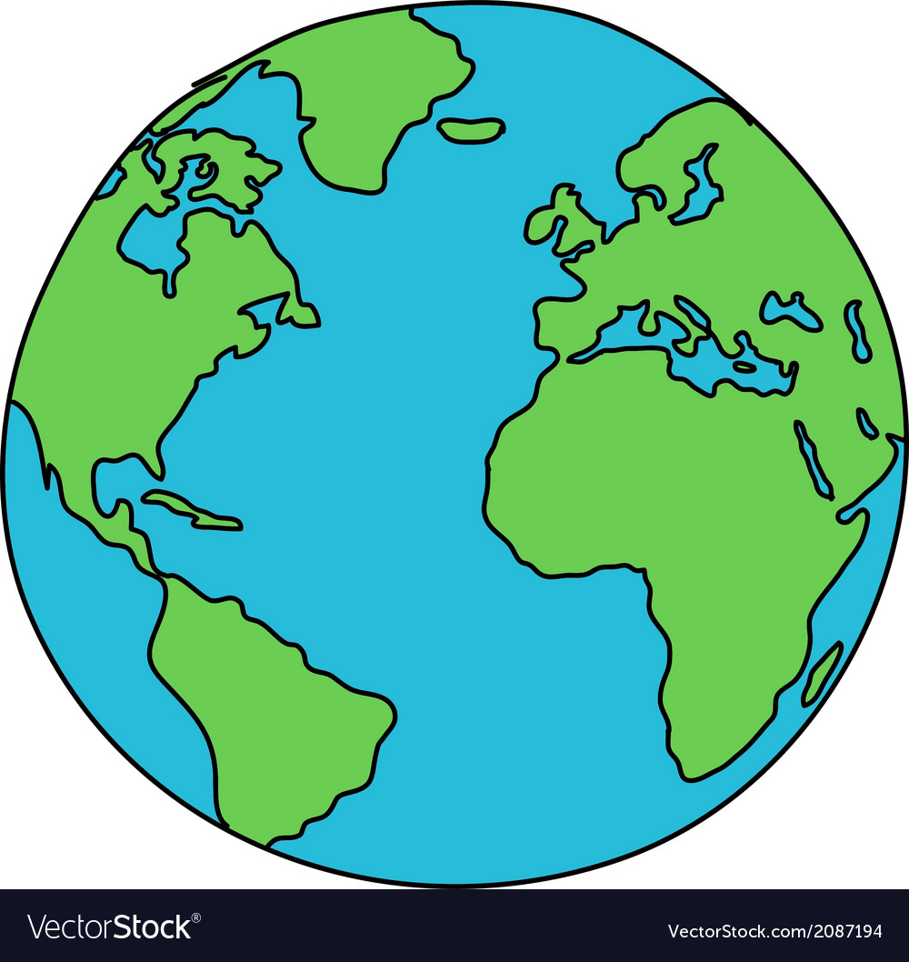 World drawing Royalty Free Vector Image - VectorStock