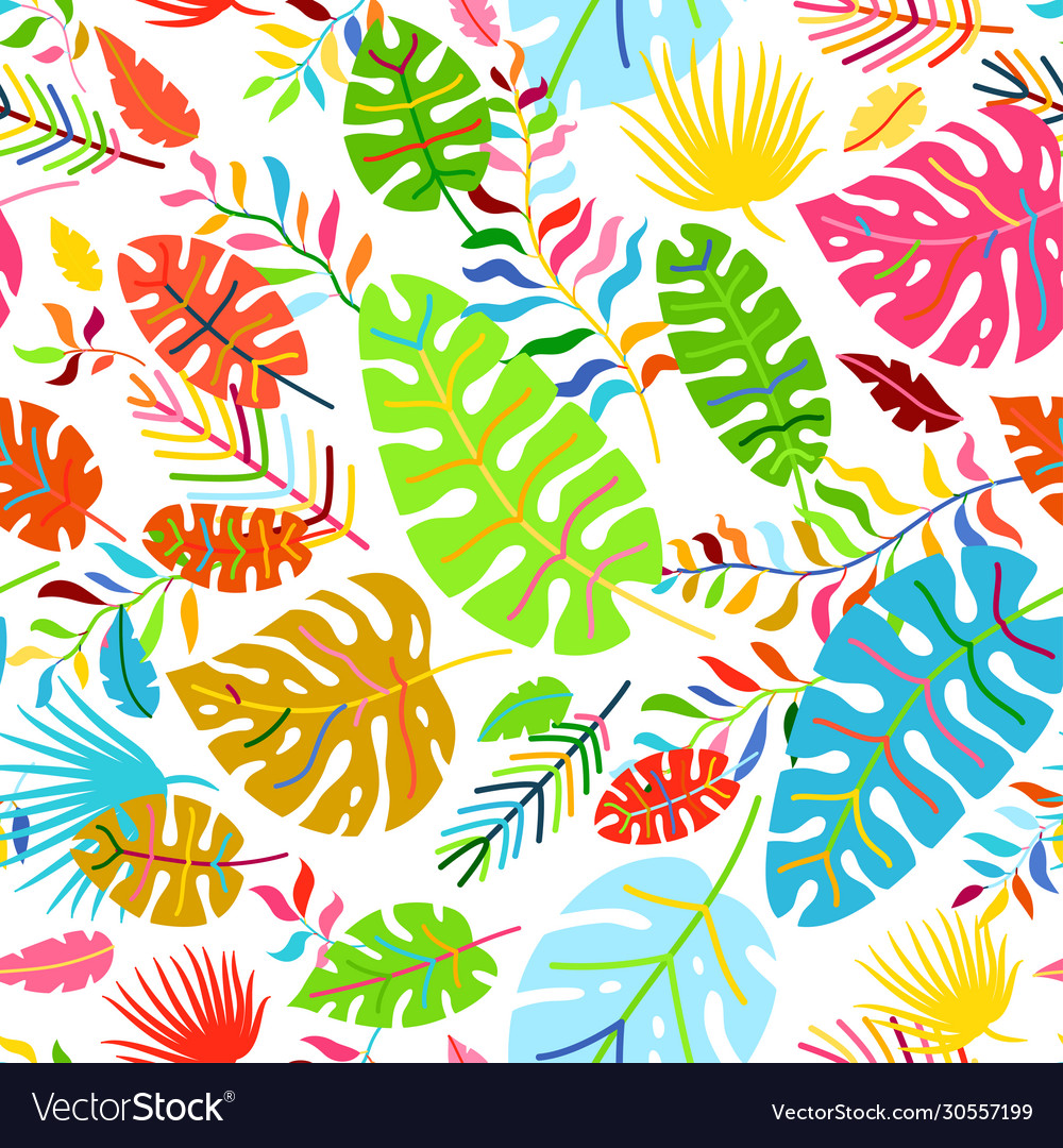 A tropical seamless with leaves pattern