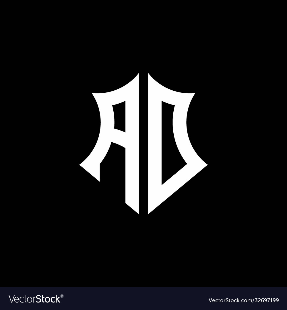 Ad monogram logo with a sharp shield style
