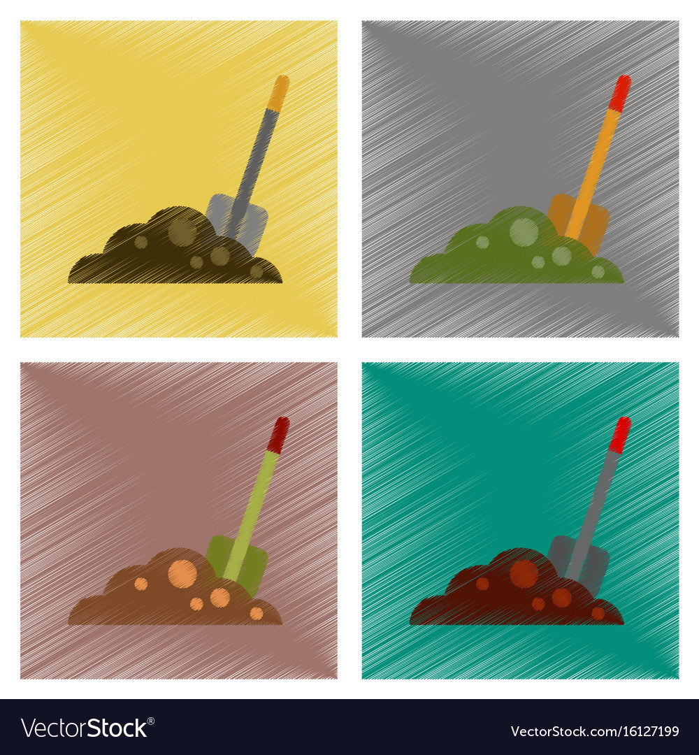 Assembly flat shading style icons halloween plot