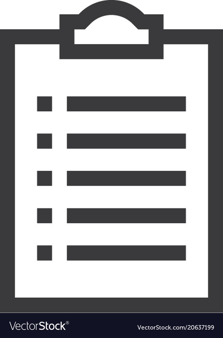 Check list outline icon isolated document paper vector image Check list outline icon isolated document paper