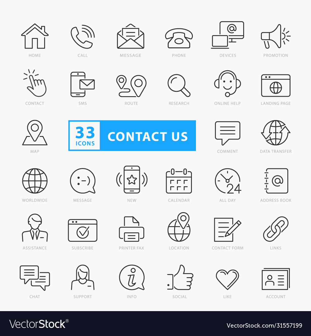 Contact us icon set eps10 vector image Contact us icon set eps10