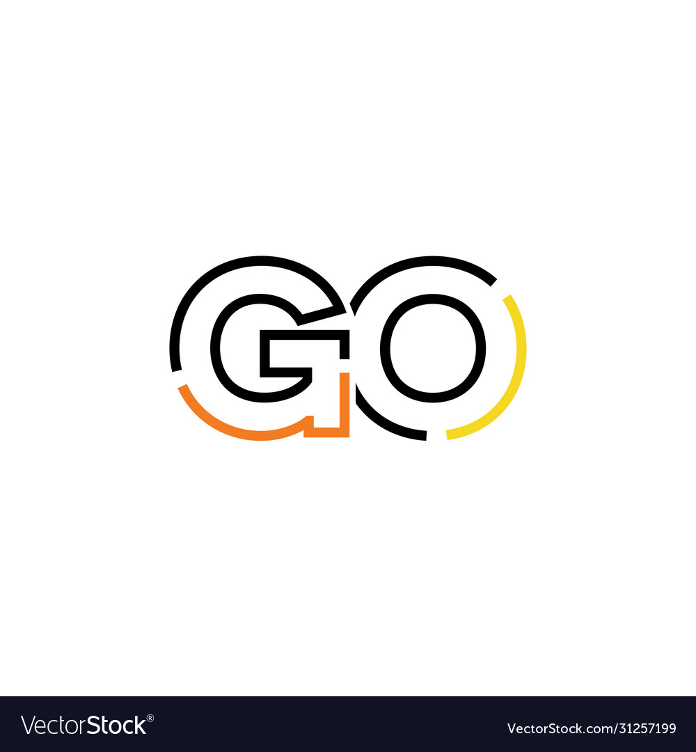 Go g o letter logo with color block design Vector Image