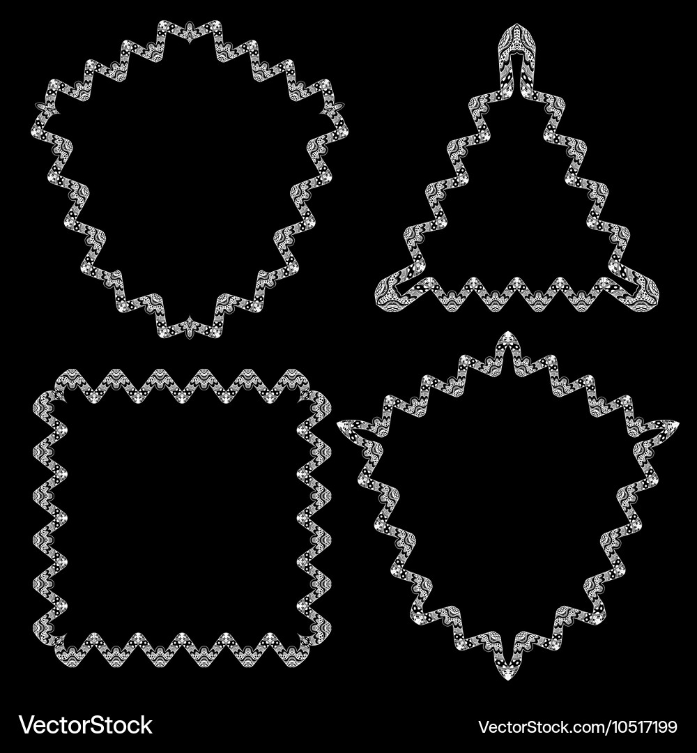Hand drawn doodle frames Royalty Free Vector Image