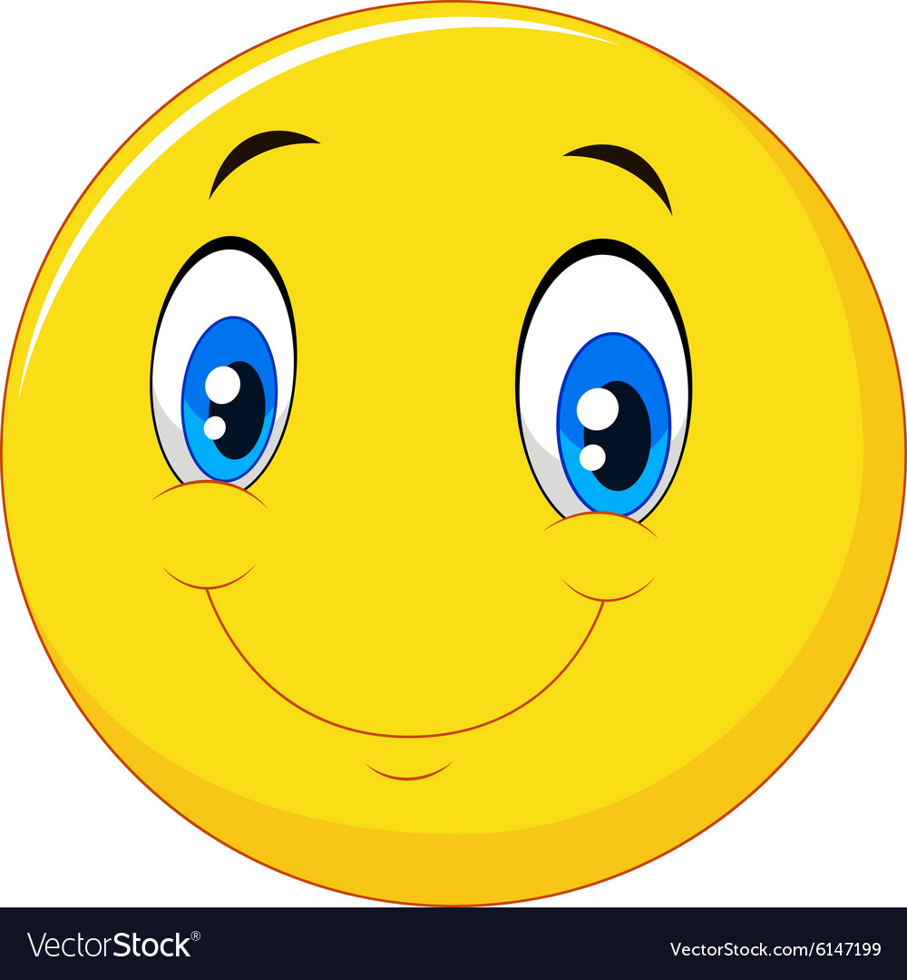 Happy smile emoticon on white background
