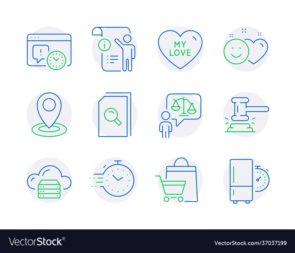 Line icons set included icon as project deadline vector image Line icons set included icon as project deadline