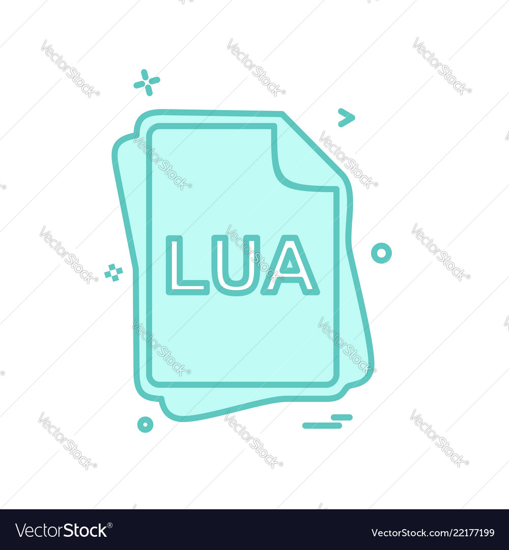 Lua file type icon design vector image Lua file type icon design