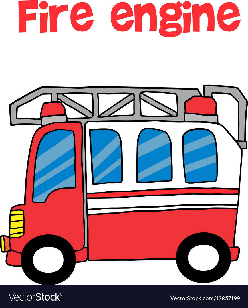 Red fire engine cartoon