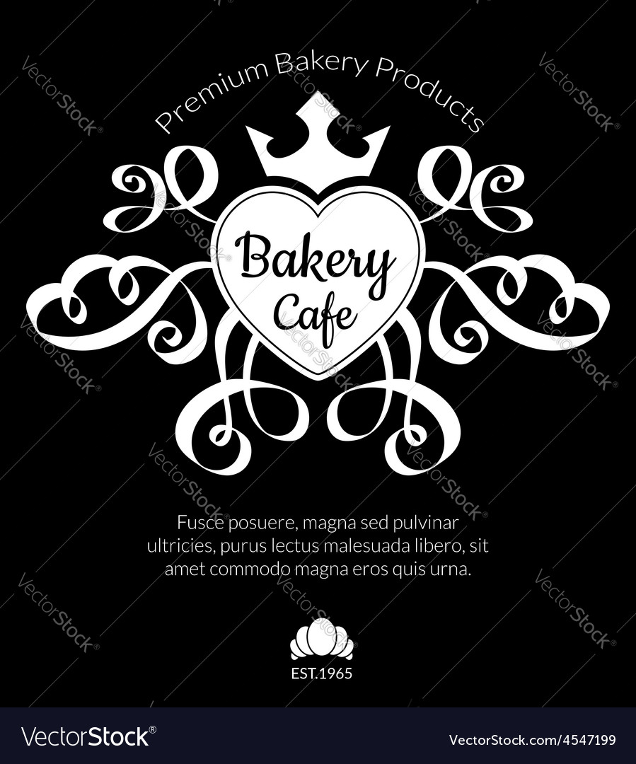 Retro card with bakery logo label