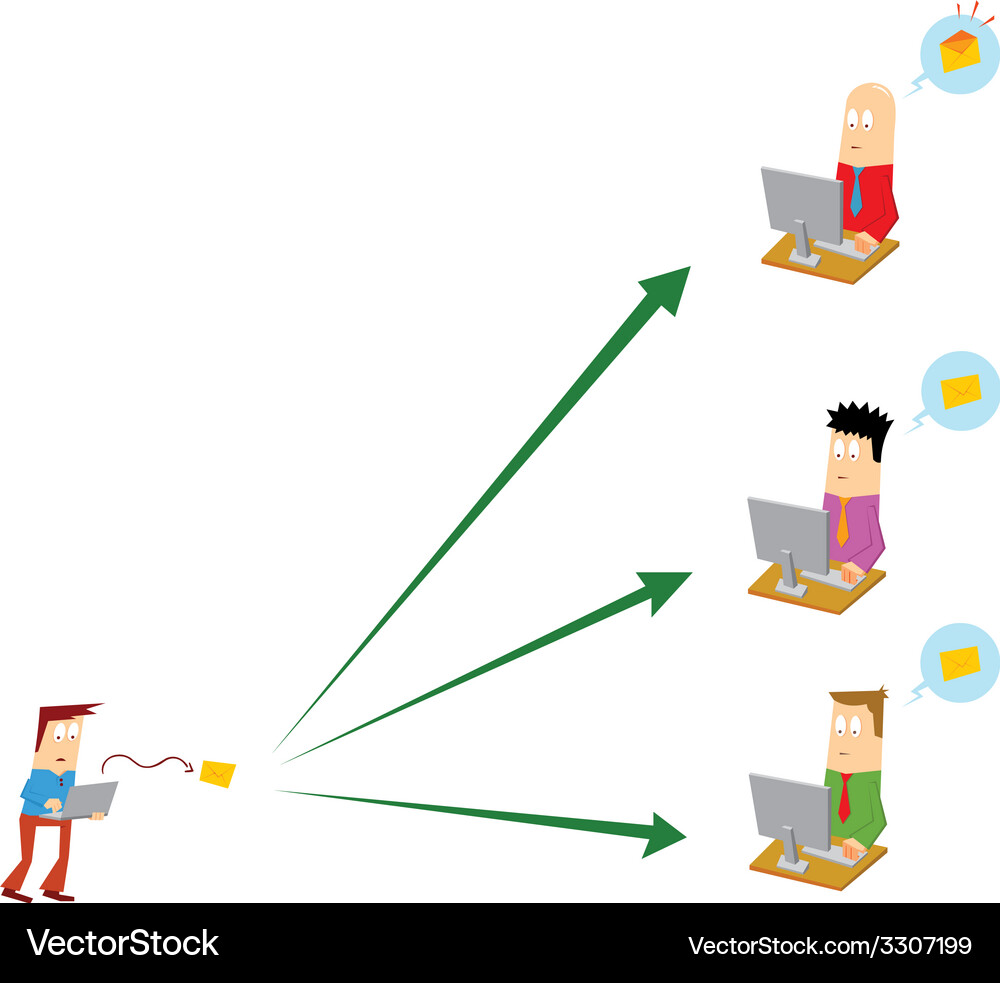Sending e mail to people Royalty Free Vector Image