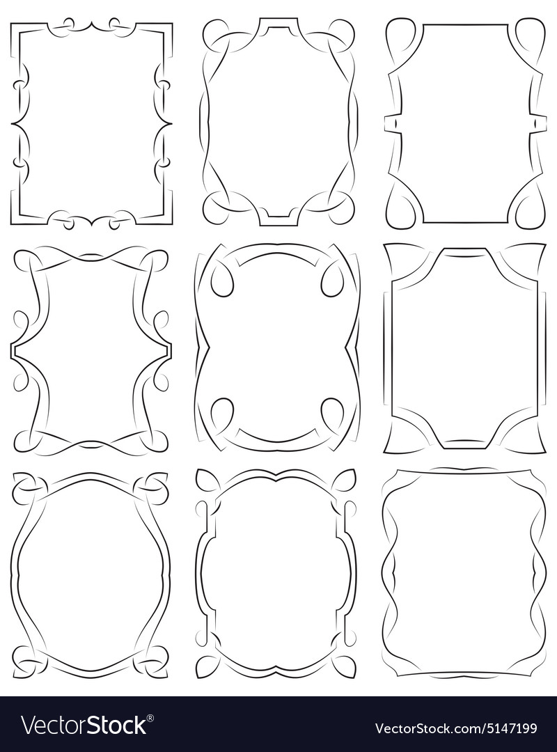 Set of frames design elements editable file
