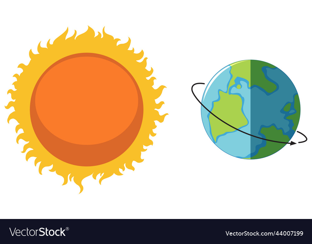 Sun and earth isolated Royalty Free Vector Image