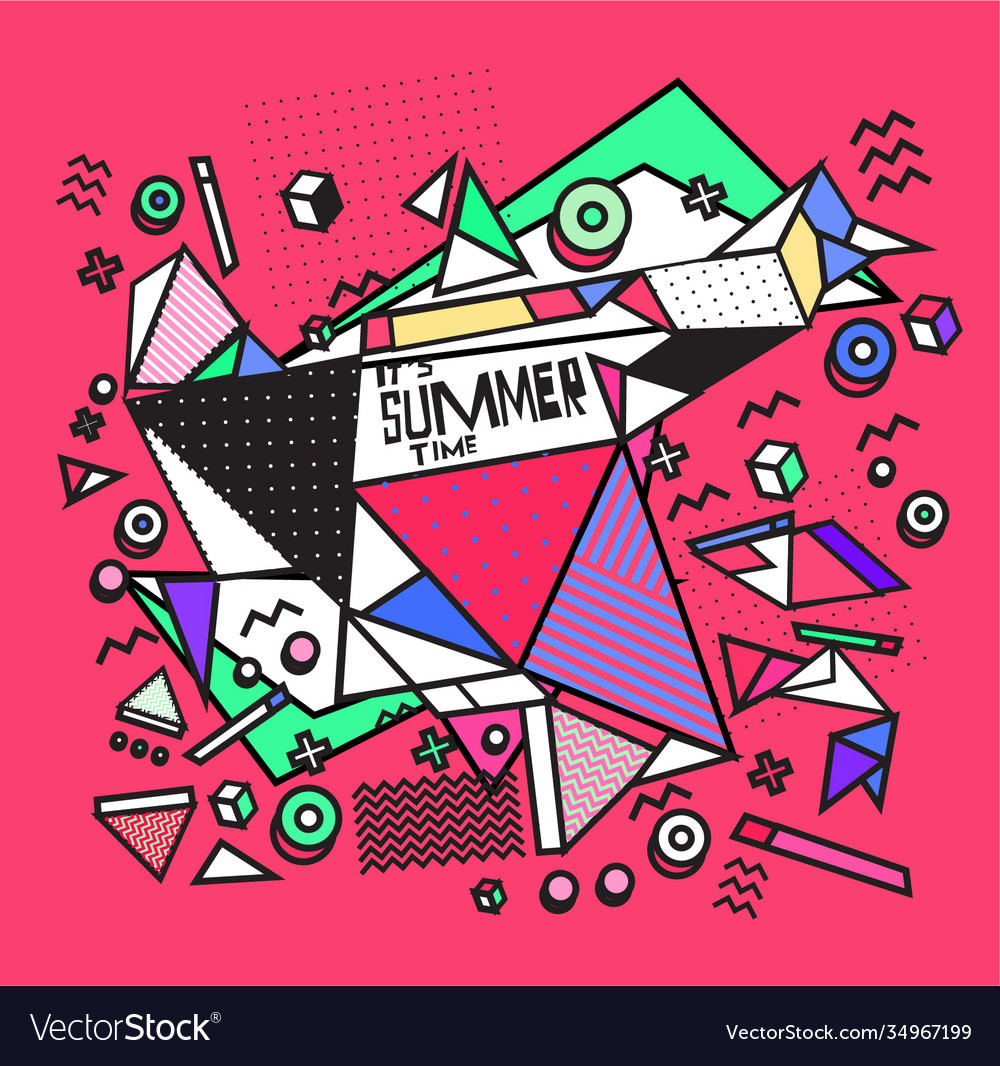 Triangle geometric forms for summer design event vector image Triangle geometric forms for summer design event