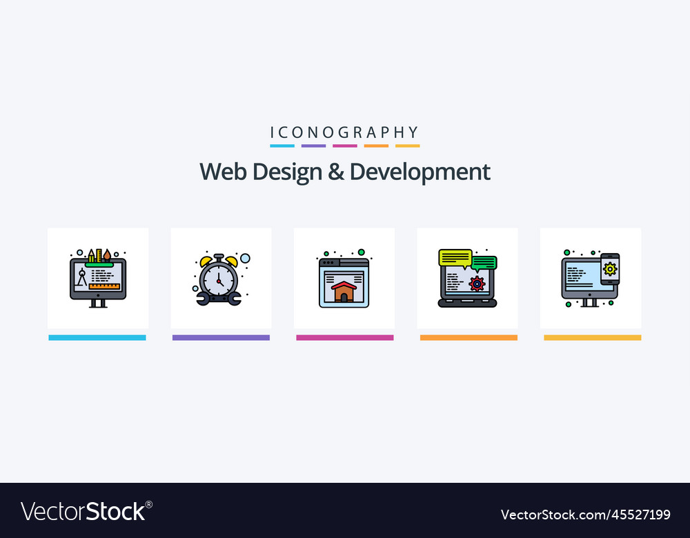 Web design and development line filled 5 icon