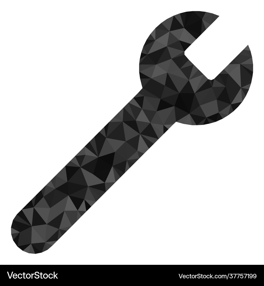 Wrench triangle lowpoly flat icon Royalty Free Vector Image