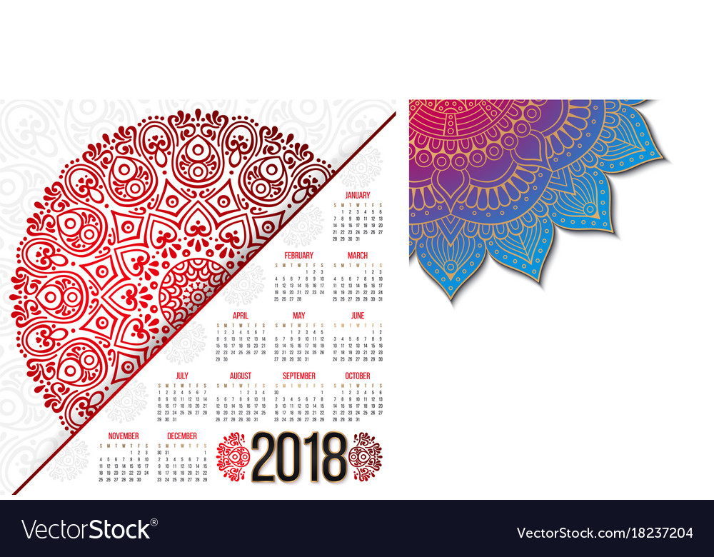2018 calendar it can be used for web or print