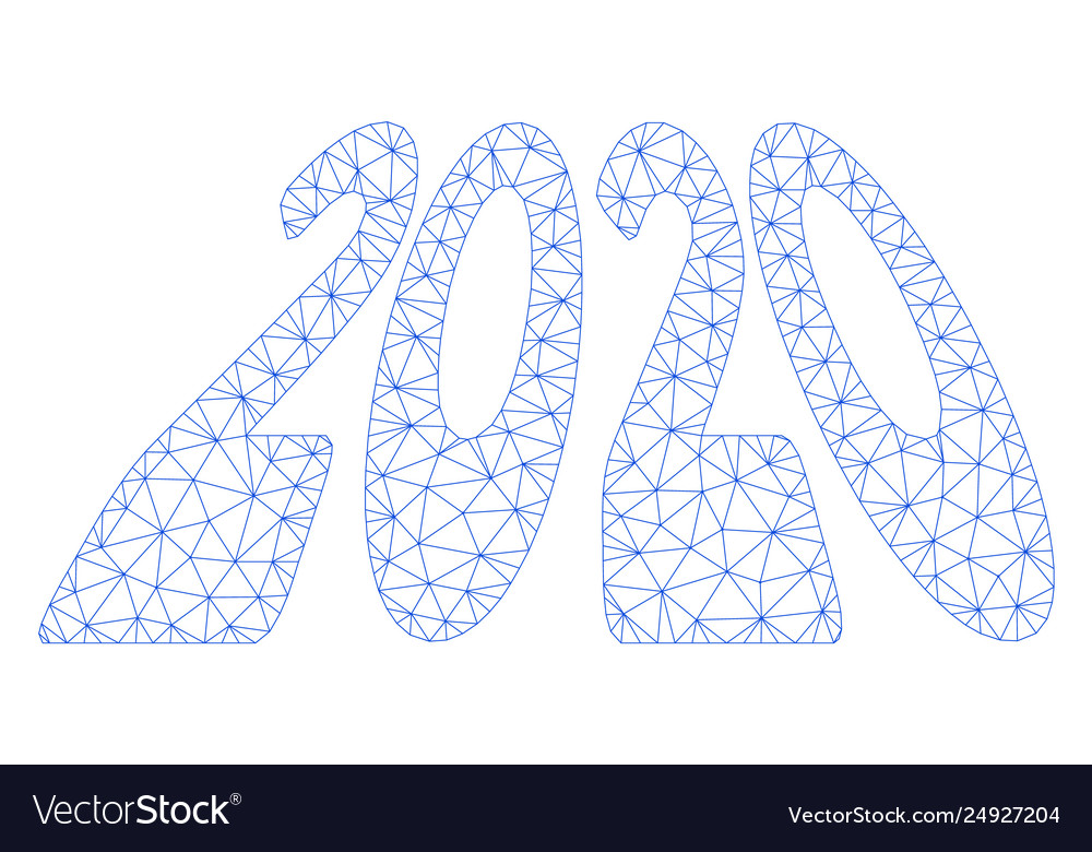 2020 perspective text polygonal frame mesh vector image 2020 perspective text polygonal frame mesh