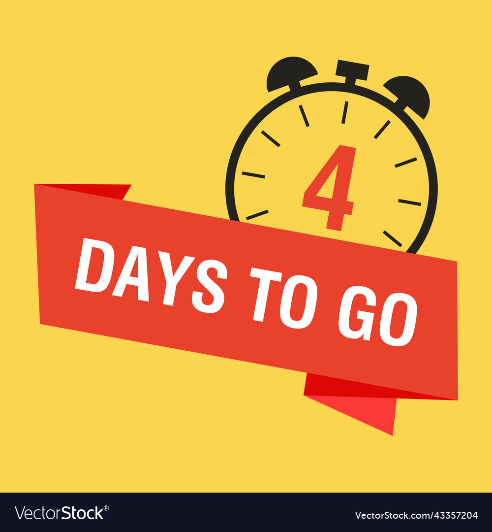 4 days to go last countdown icon four Royalty Free Vector